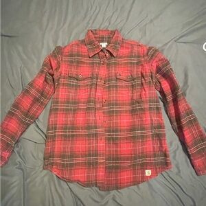 Carhartt Red and Brown Plaid Shirt
